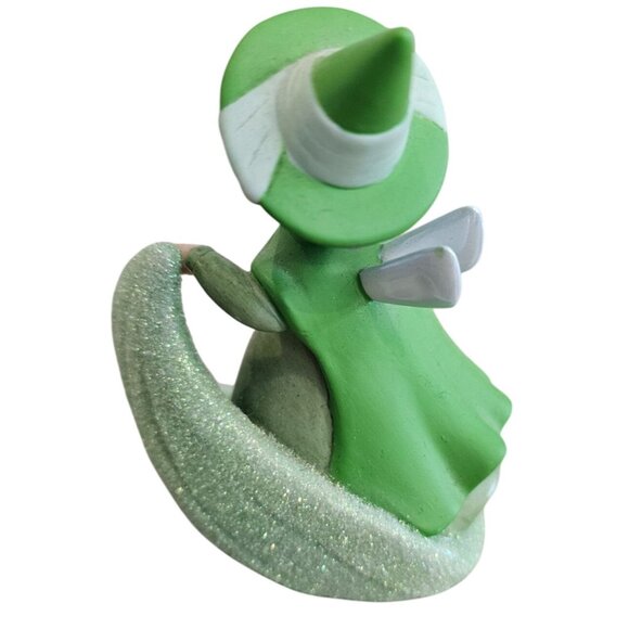 Disney Sleeping Beauty Fairy Godmother Fauna Porcelain Figurine Green Sparkle 4" - Picture 5 of 7